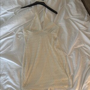 Elegant Cream Halter dress